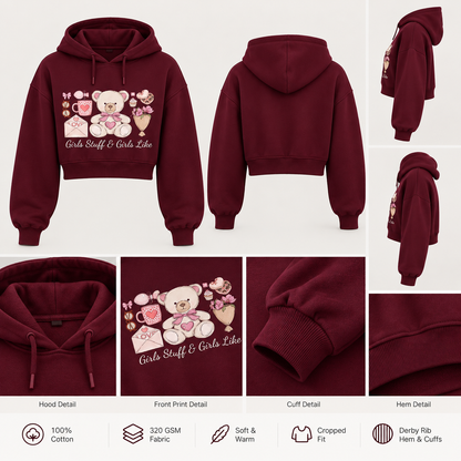 Women's Premium Cropped Hoodie – 320 GSM Cotton